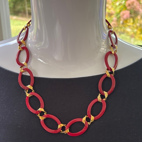 Monet 80’s Rust Red Necklace